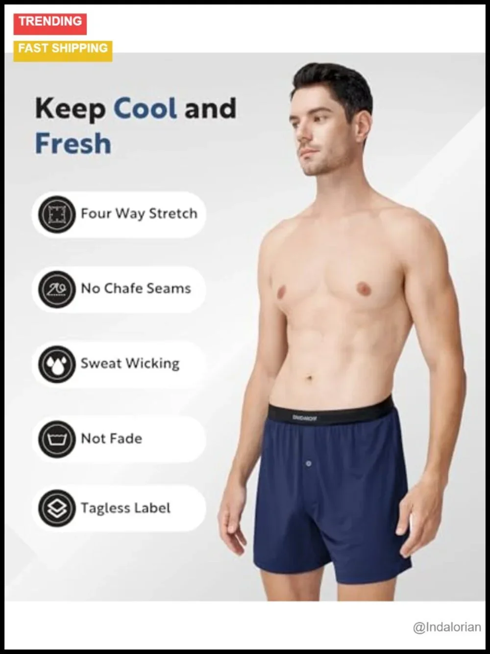 Men's Quick Dry Micro Mesh Boxer Shorts 3-Pack Lightweight Moisture Wicking